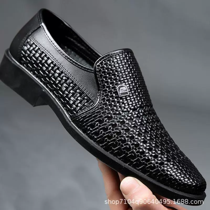 Сандалии мужской 2024 новый летний отдых Баотоу дырки обувь полые мужские кожаные сандалии оптом