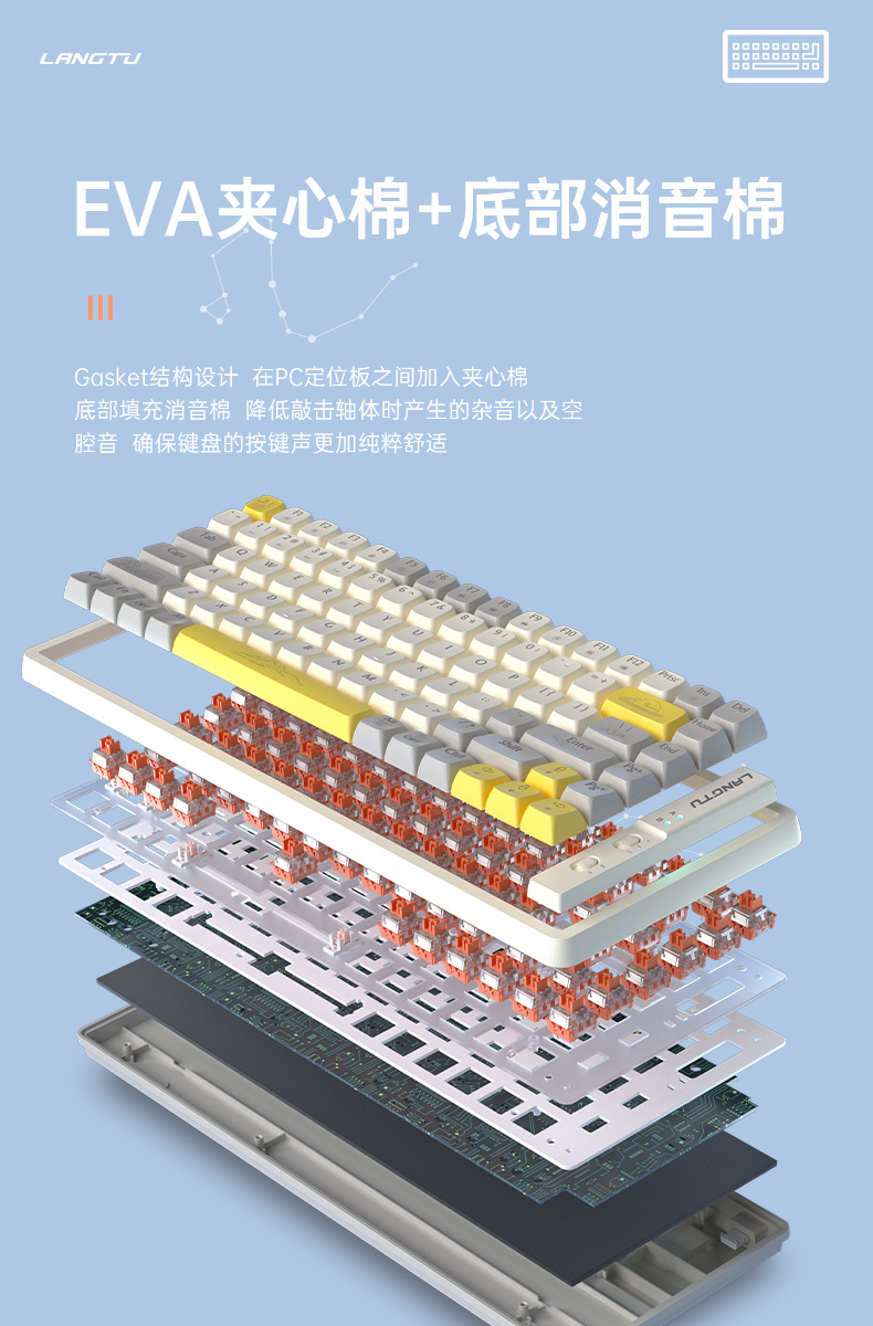 狼途GK85三模RGB有线机械键盘套装2.4g蓝牙无线办公电竞游戏键盘-阿里巴巴