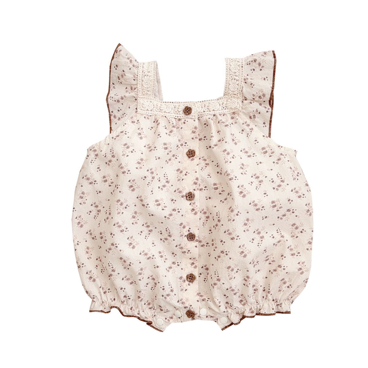 Vestido de cuello cuadrado de encaje para bebés 2025 verano nuevo traje de escalada para bebés traje de salida de princesa