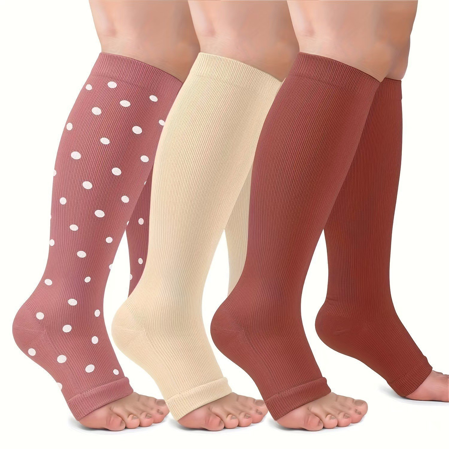 Juego de 6 pares de calcetines deportivos de compresión transfronterizos para fitness, calcetines largos de compresión para pantorrillas para hombres y mujeres, calcetines de compresión elásticos. image 61