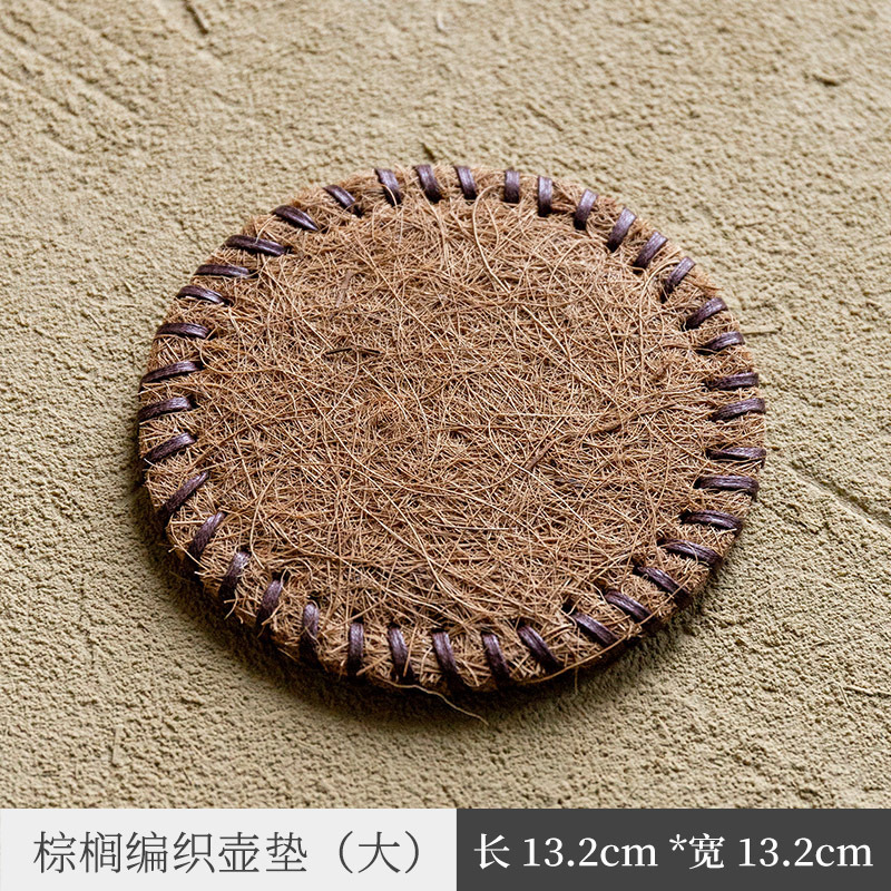 Coaster-13cm tejida Palma hecha a mano