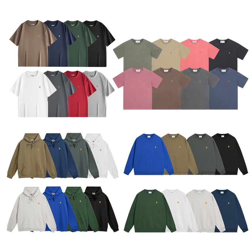 New Gold Label Embroider Pattern Functional Style Classic Short-Sleeved Men's and Women's Casual Half-Sleeved T-Shirt Carhartt Cross-Border Ins