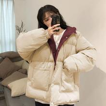 冬季新款外套棉衣女装学生韩版BF宽松短款棉袄双面穿搭面包服外穿