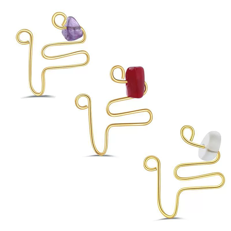 Исцеление Кристалл Рукав В Носу Неперфорированные Женские Ложные Кольца В Носу Африканский Non-Перфорированные Кольцо В Носу Кристалл Кольцо Клип-на нос кольцо