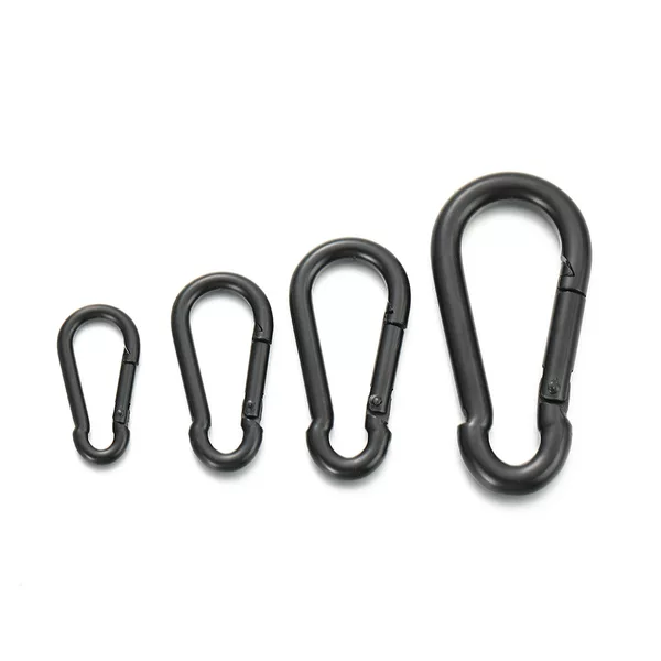 Pure Black Electrophoretic Gourd-Shaped Spring Hook Carabiner Outdoor Hammock Safety Hook Accessories Multi-Specification Spring Buckle