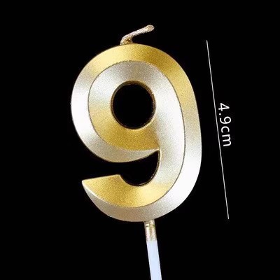 Vela de cumpleaños digital dorada, decoración de pasteles de cumpleaños para niños, decoración de postres de fiesta de celebridades de Internet, complemento de mesa