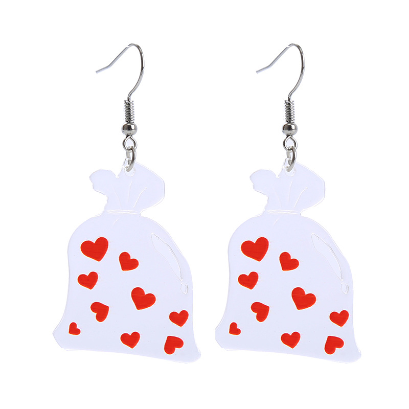 Moda Letra Forma De Corazón Arílico Barniz De Estufa Mujeres Pendientes De Gota 1 Par display picture 13