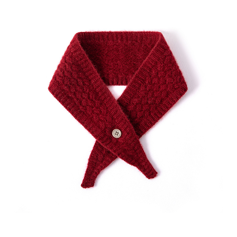 Lekasha cashmere 100% pure cashmere women's scarf, triangular scarf with tie closure, warm knitted scarf