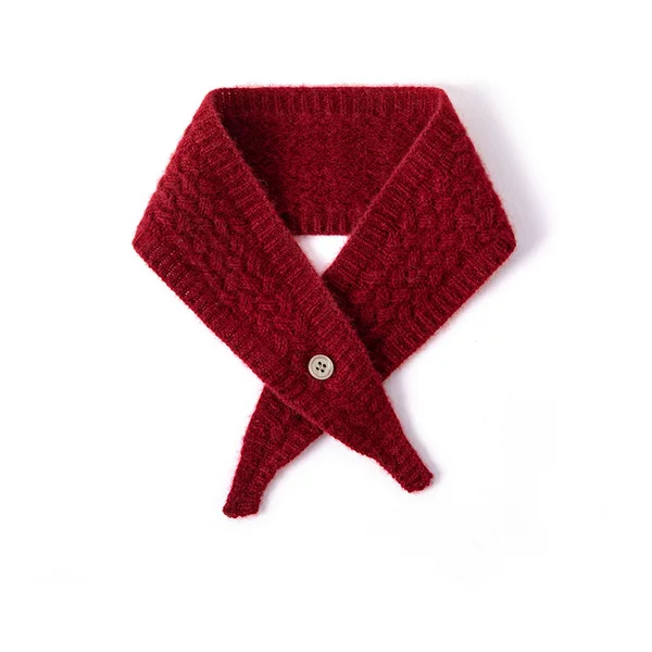 Lekasha cashmere 100% pure cashmere women's scarf, triangular scarf with tie closure, warm knitted scarf