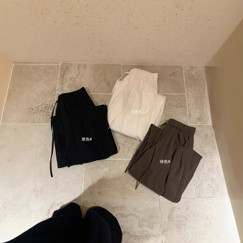 WGWE广州十三行女装2025秋装新款小个子慵懒风宽松休闲直筒阔腿裤|undefined