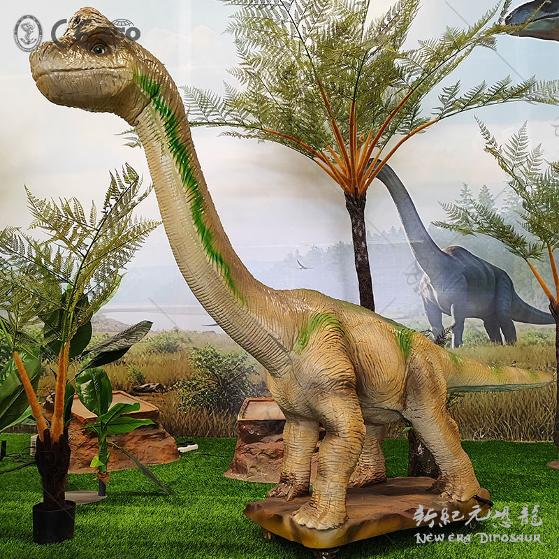Parque de atracciones al aire libre simulación de dinosaurios escultura de animales gran brachiosaurus centro comercial punto escénico dinosaurio parque personalizado profesional