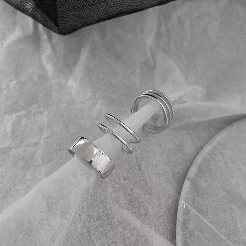 Personalized Korean-Style Ins-Style Non-Pierced C-Shaped Ear Cuff, Fashionable Retro Minimalist Geometric Hoop Earrings