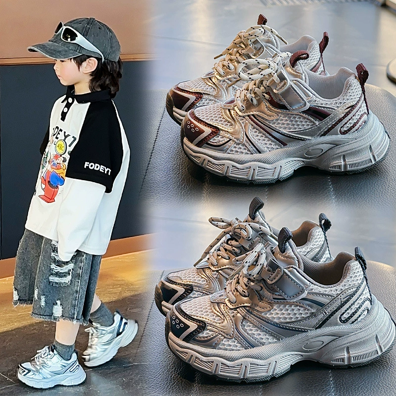 Детские модные кроссовки для девочек весна 2025, новые сетчатые дышащие кроссовки для мальчиков, кроссовки для бега