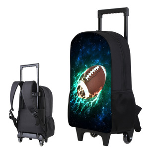 Cross-border e-commerce hot-selling drawbar student schoolbag Bag 16.5 inch DIY to map custom student drawbar backpack