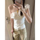 French Ruffled Off-Shoulder Camisole for Women Summer 2025 New Pure Desire Hot Girl Slim Short Off-Shoulder Top