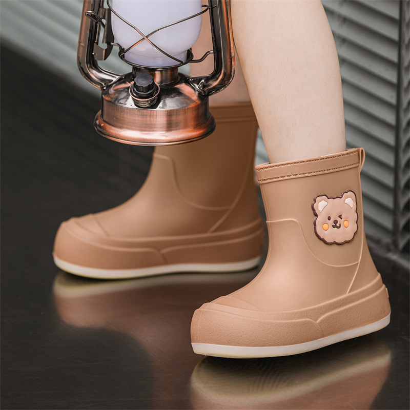Cross-border Children's Rain Shoes Girls' Men's Middle-aged Children's Waterproof Shoes Rain Boots Outer Wear Kindergarten Children's Water Boots Rubber Shoes Children's Shoes