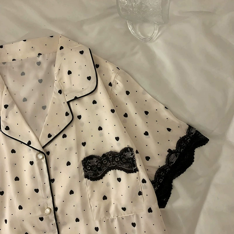 Silk Summer Pajama Set, Thin Cardigan & Shorts, Lightweight Sleepwear, Multiple Colors