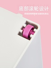 A6L厨房带滑轮锅盖下水槽置物架塑料锅具橱柜收纳盒置物推拉塑调