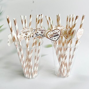 Cross-border in stock supply bachelor party wedding party drink decoration straw creative matching degradable paper straw