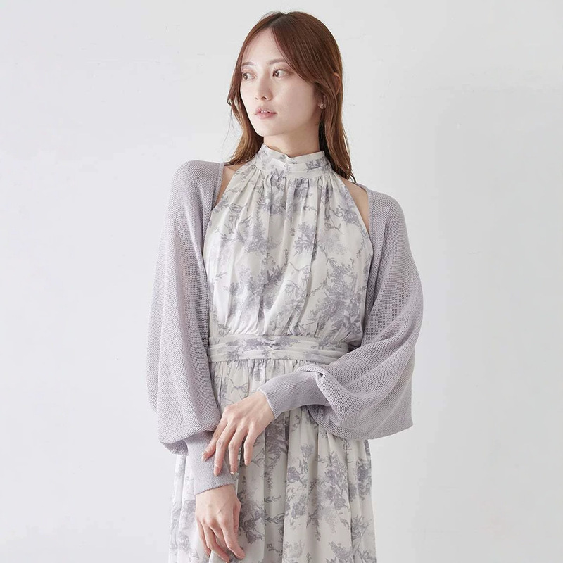 【Yibai】(Two-Piece) Japanese-Style S Brand Goddess Print Halter Neck Dress + Cardigan Set 524/25126