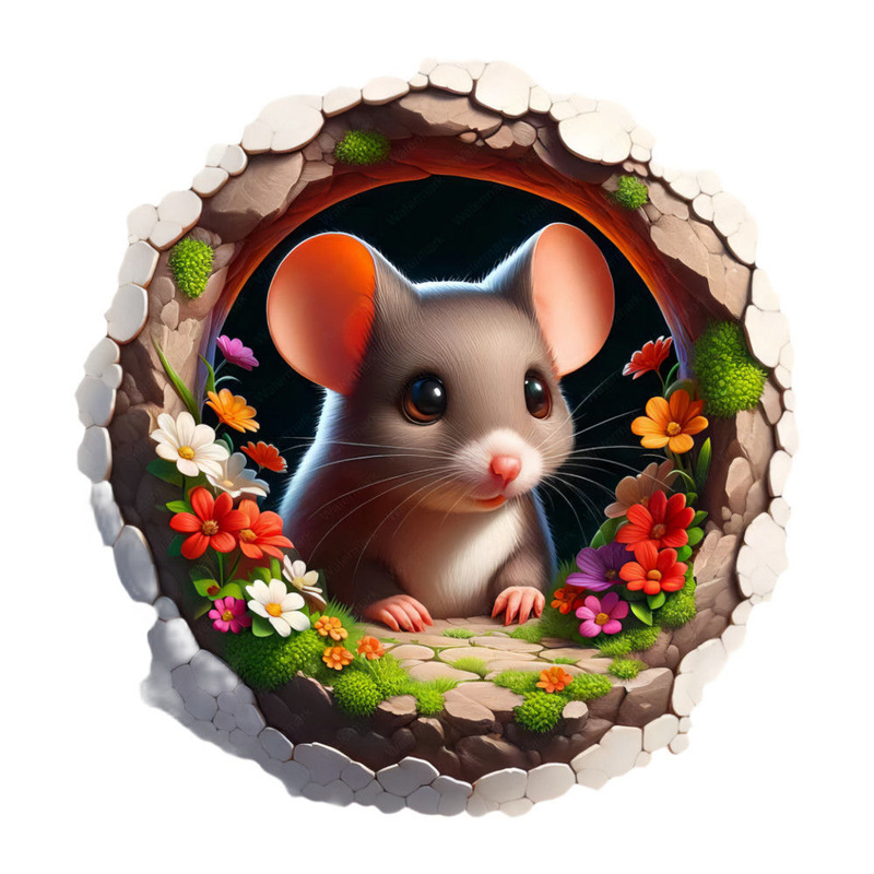 D형 마우스 스티커