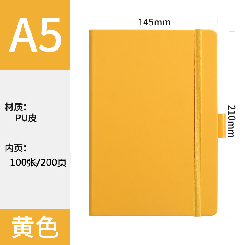 A5 amarillo + Correa + bolígrafo elástico