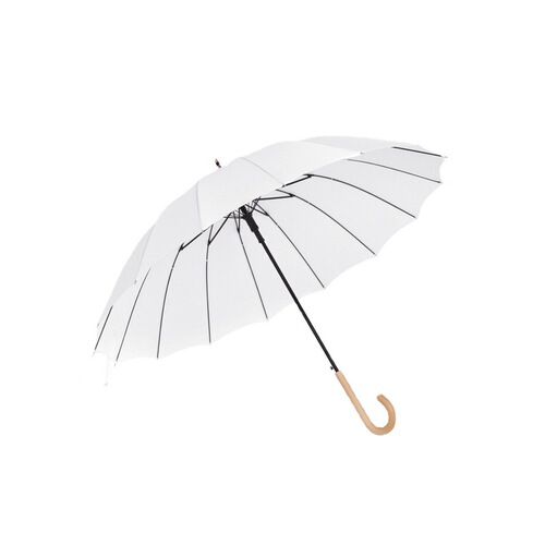 16-bone umbrella wooden curved handle Korean style small fresh simple straight umbrella sunny umbrella sunshade women's long handle automatic umbrella