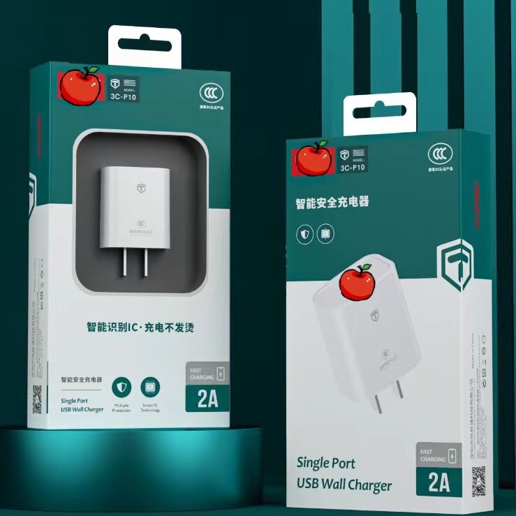 3C certification 5v2A mobile phone charger usb adapter plug for Pingguo Type-c Android charging suit