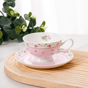 Wholesale European-style Ceramic Coffee Cup suit Home Afternoon Tea Cup Advertising Gift Cup Bone China Coffee Cup Saucer