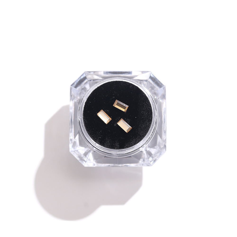 3-piece Set Of Champagne Flat-bottomed Irregular Tooth Gems_voghion.com