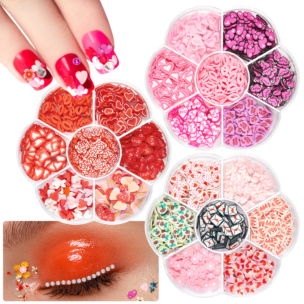 Sweet Flower Strawberry Sequin Nail Decoration Accessories 1 Set display picture 2