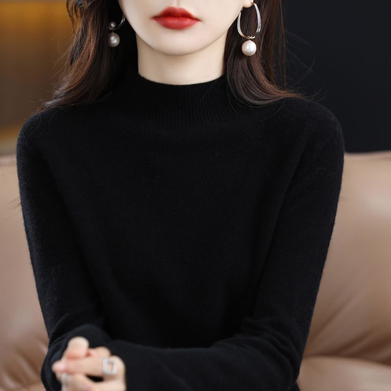 秋冬の新型の中襟のセーターの女性のプルオーバーのニットの中は長袖を掛けます。|undefined