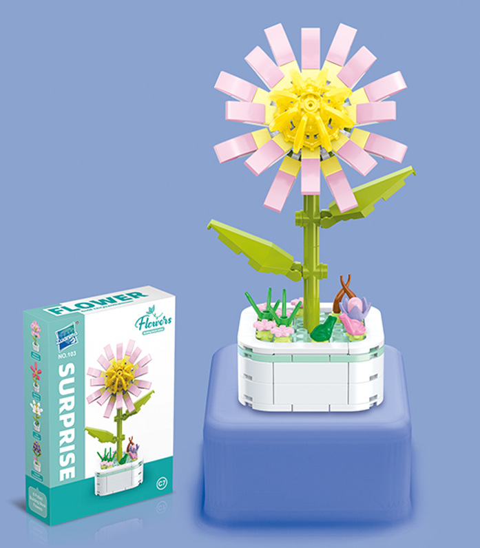 Diamante caballo bloques de construcción flor suculenta olla creativa ramo decoración compatible con Lego niños pequeñas partículas ensambladas juguetes al por mayor