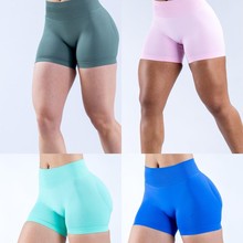 新款DF33高弹健身服 锦纶抽褶提臀低腰三分裤 紧身运动瑜伽裤