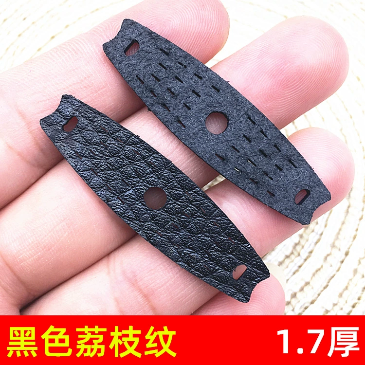 Плоский кожаный карман Черный узор личи 1,7 Толстый износостойкий нескользящий глушитель из суперволокна Карман из мягкой кожи с узором Личи Плоская резинка