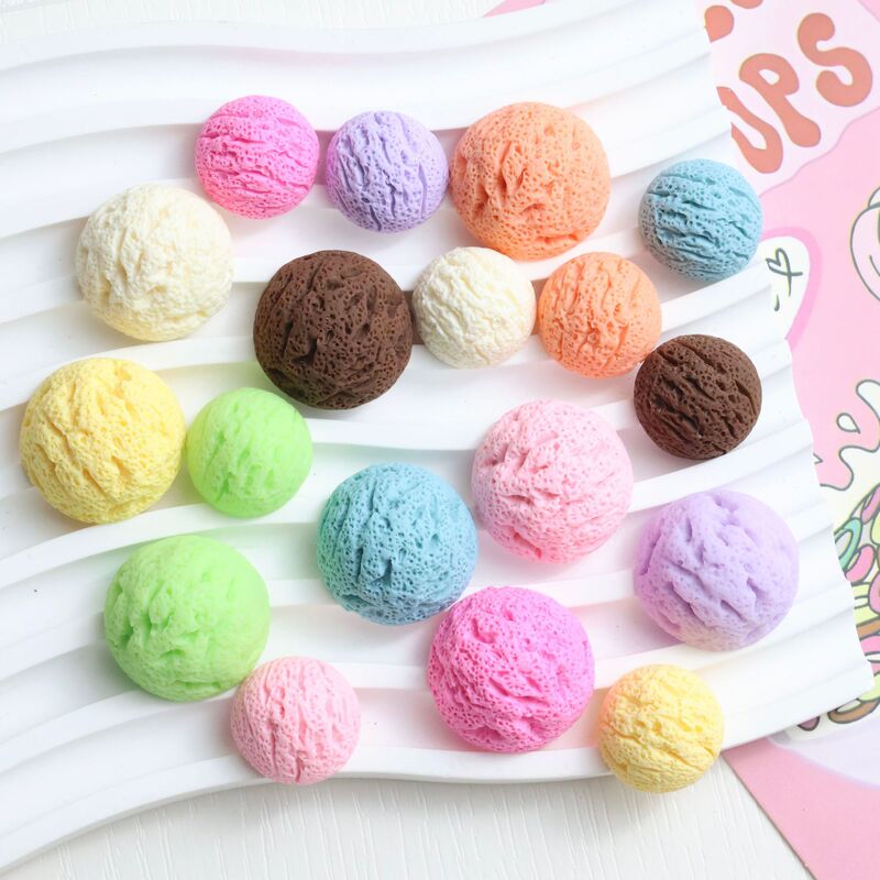 Ice Cream Ball DIY Mobile Phone Case Simulated Cream Glue Material Handmade Crystal Glue Resin Accessories Necklace