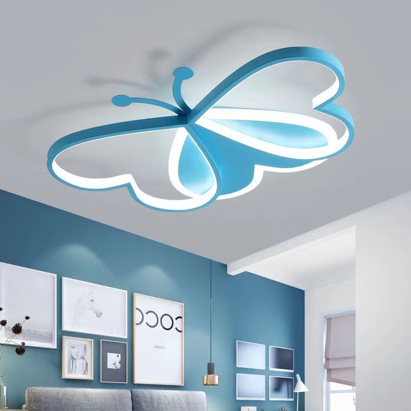 Luz de techo de la habitación de los niños creativos personalidad transfronteriza mariposa LED dormitorio luz nórdico nuevo conjunto de iluminación de la habitación de los niños