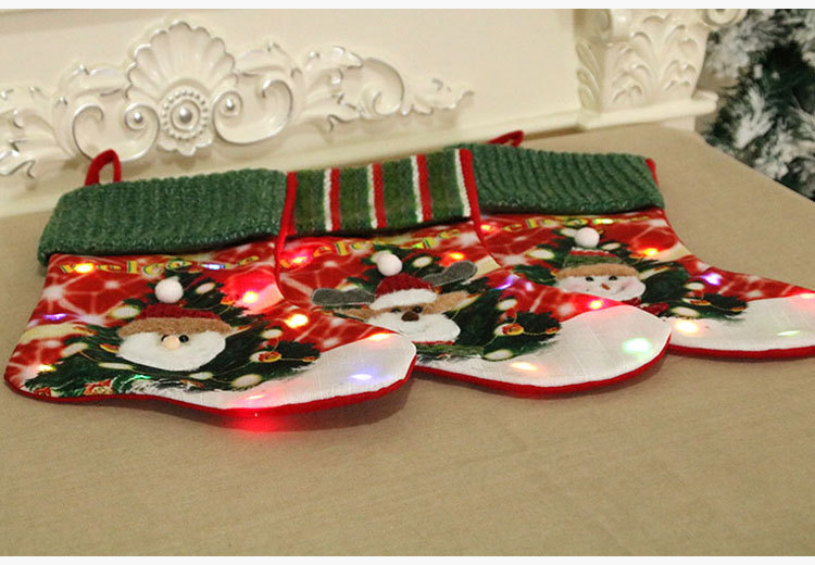 Wholesale New Large Led Luminous Christmas Socks Gift Bag Nihaojewelry display picture 7