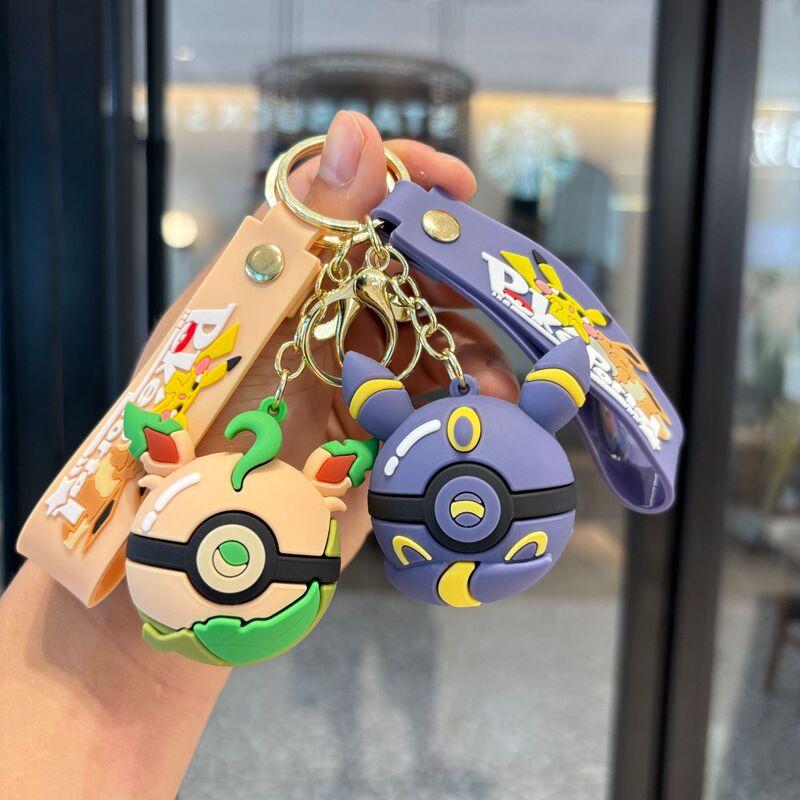 Cross-Border Pokémon Pikachu Keychain Doll School Bag Pendant Pokémon Eevee Small Gift Wholesale
