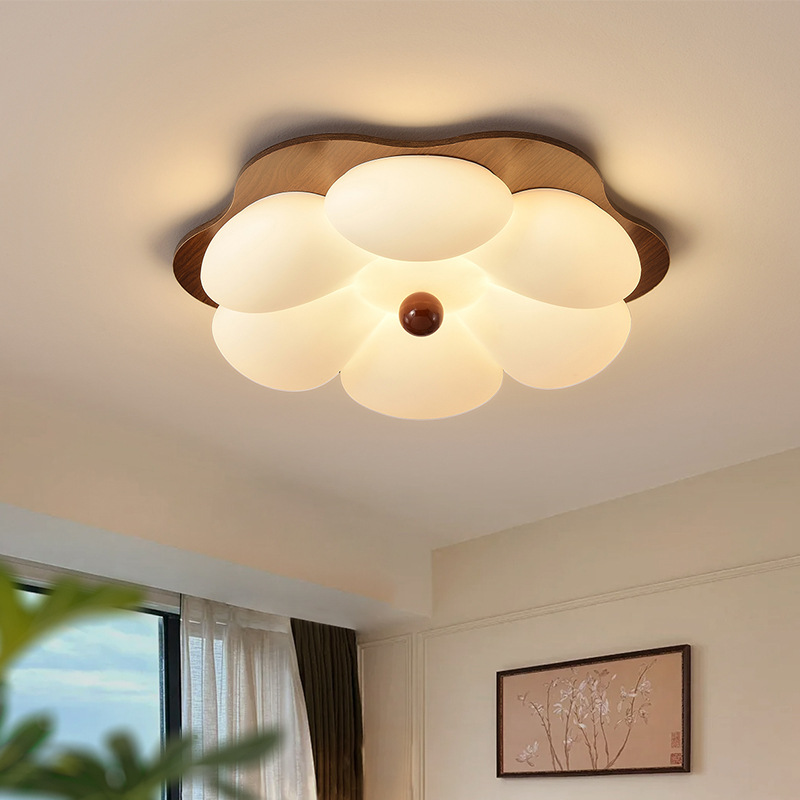 Lámpara de sala de estar de estilo antiguo, dormitorio italiano minimalista moderno, estilo crema, lámpara de techo de habitación cálida, lámpara de protección ocular de espectro completo