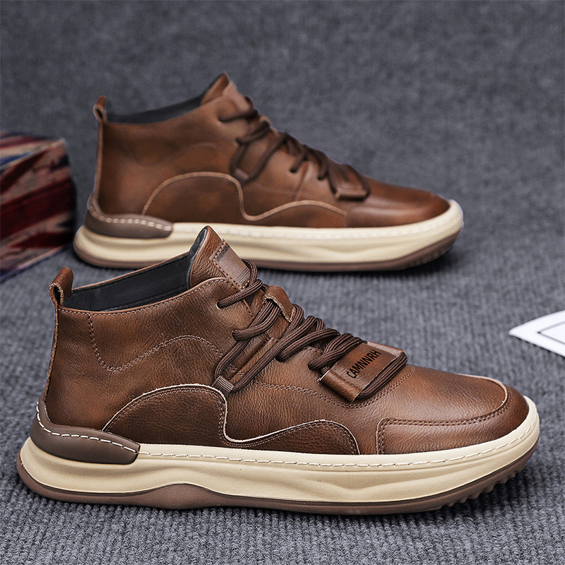 Chaussures de travail antidérapantes en cuir noir pour hommes, décontractées, de sport, de cuisine, imperméables, de protection du travail, tendance, automne_voghion.com