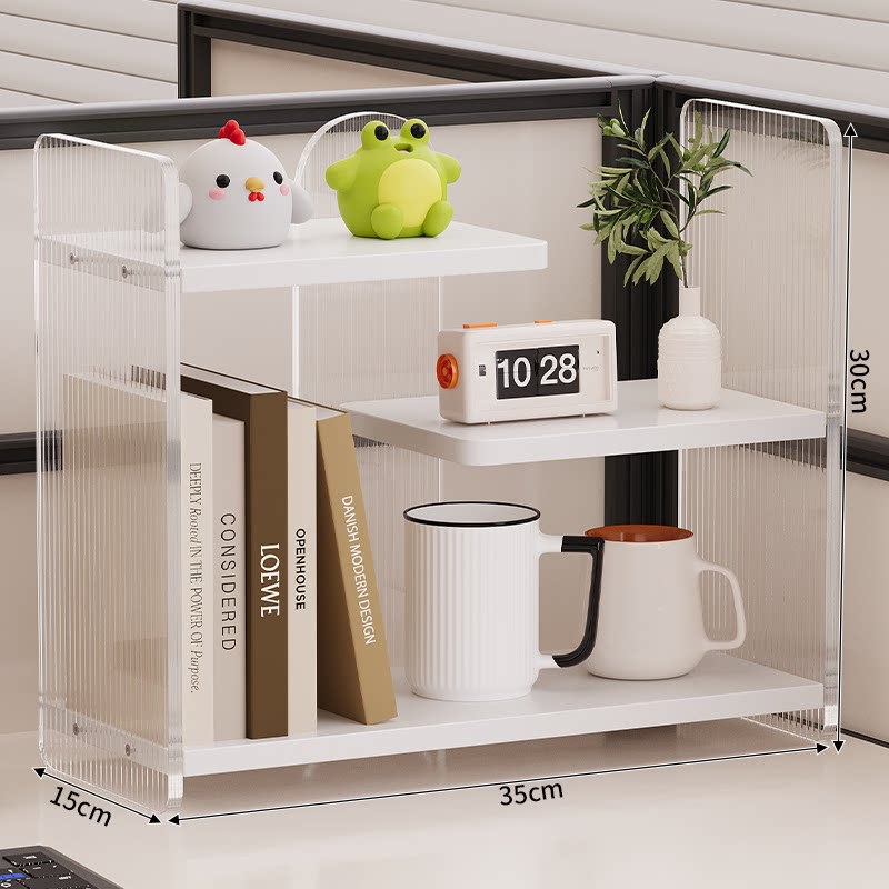 Estantes de escritorio, cajas de almacenamiento de escritorio, estantes de tazas acrílicas multicapa multifuncionales, artefactos mágicos para la transformación de la estación de trabajo de chicas