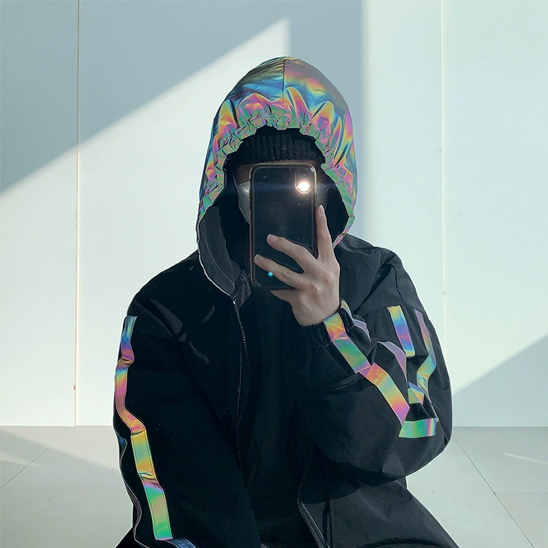 Лазерная куртка MYQ с капюшоном, Мужская модная весенне-осенняя куртка в Корейском стиле в японском стиле, универсальная красивая модная брендовая куртка Duffy