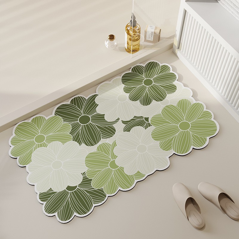 Simple Style Household Diatom Mud Mat Can be Cut and Easy-to-take-care Foot Mat Absorbent Non-slip Quick-drying Wear-resistant Dirty-resistant Mat