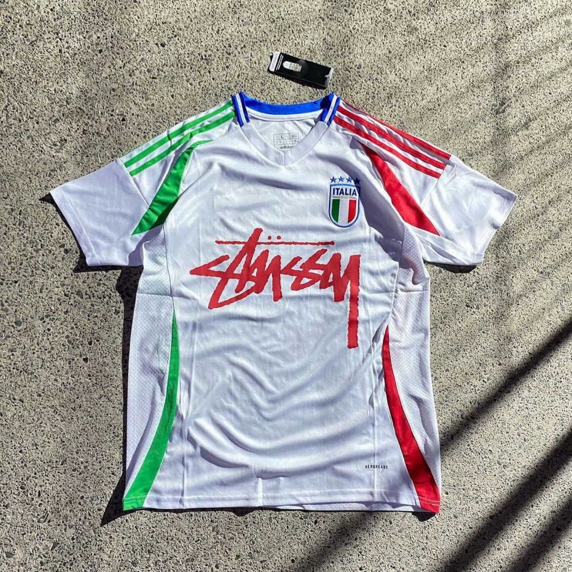 Футболка Stussy Stussy с подписью, Аргентина, Интер, Бразилия, Италия, Фламенго, короткие рукава