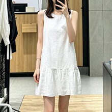 2026夏季新款宽松休闲圆领无袖A字短款连衣裙女5H4390621N