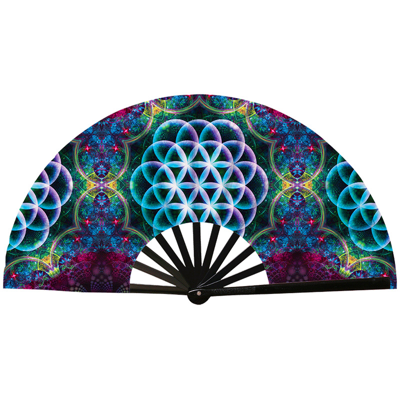 Abanico Plegable de Kung Fu de Plástico, Colorido, para Conciertos y Fiestas