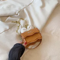 Mini shoulder bag, western style, chain strap, bow detail