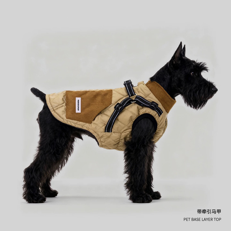 Dog Clothes, Winter Clothes, Traction Vests, Small Size Dogs Schnauzer Cotton Coats, Winter Clothes, down Jackets, Fleece-Lined to Heattech
