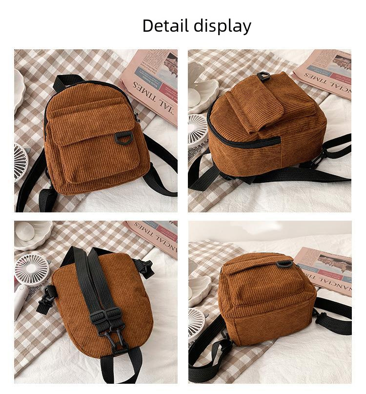 Damen Rucksack Im Vintage Look Aus Kord Für Schule Und Alltag_voghion.com